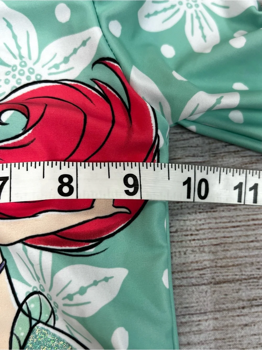Disney Little Mermaid Long Sleeve Swimsuit Toddler Girls' Swimwear Size 3T Beach